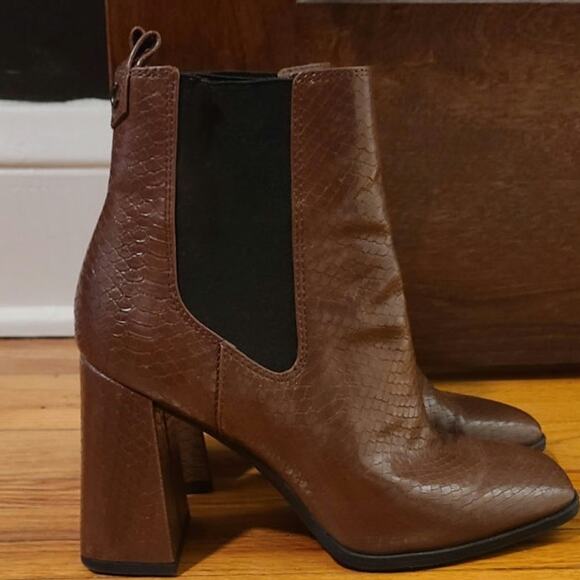 Circus by Sam Edelman Women's Pascha Croco Bootie Brown-Size 7 - Picture 4 of 6